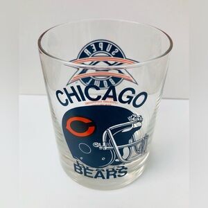 Vintage Chicago Bears Super Bowl XX 1986 12oz Tumbler Whiskey Glass NFL Football